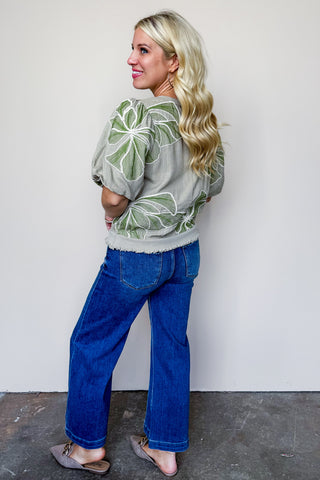 The Wildflower Whimsy Olive Top