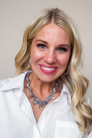 Golden Heart Charm Scarf Necklace