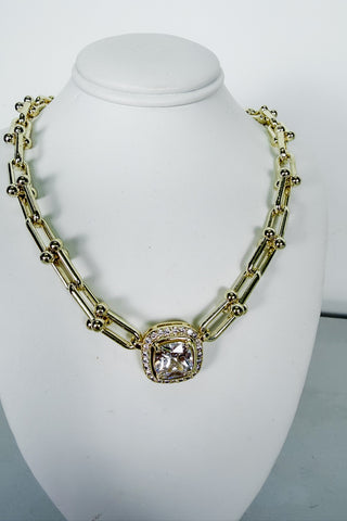 Crystal Keepsake Necklace in Gold