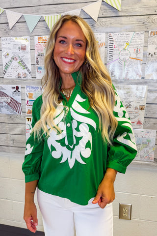 Sweet Tea Classic Top in Emerald Green