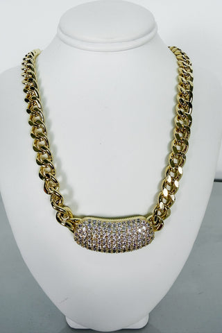 Golden Glam Pavé Necklace