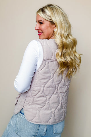 Autumn Escape Taupe Puffy Vest