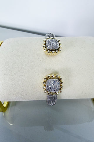 Double The Sparkle Two-tone Hinge Bangle