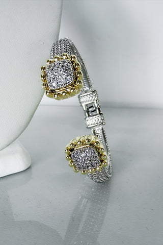 Double The Sparkle Two-tone Hinge Bangle