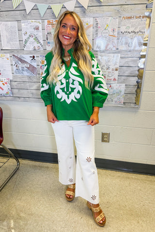 Sweet Tea Classic Top in Emerald Green