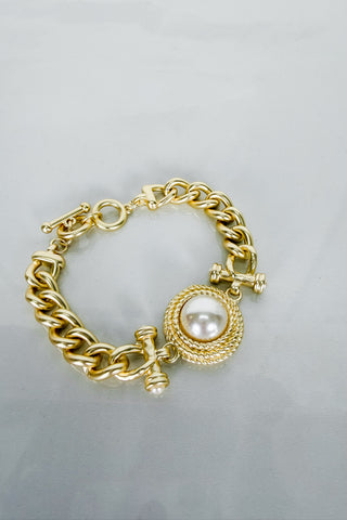 Golden Keepsake Pearl Bracelet