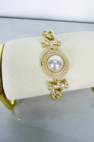 Golden Keepsake Pearl Bracelet