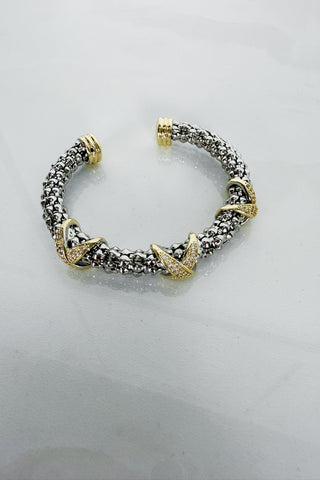 Forever Entwined Silver & Gold Cuff Bracelet