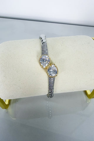 Twin Pear Mixed Metal Bracelet