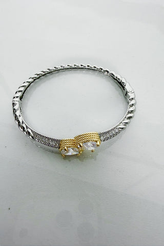 Twin Pear Mixed Metal Bracelet