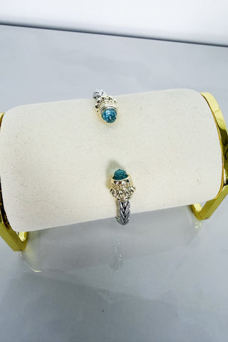 Blue Crush Two-tone Cuff Bracelet