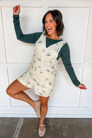 Mallard Moment Romper in Ivory