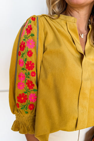 The Marigold Embroidered Floral Top