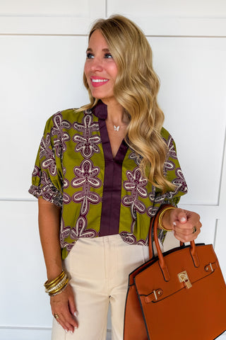 The Rustic Charm Top in Olive