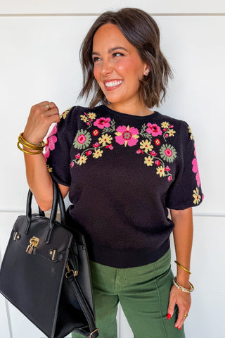 The Delaney Floral Knit Top