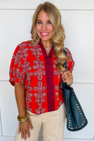 The Rustic Charm Top in Brick