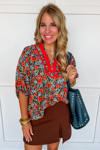 The Sarah Top in Rustic Floral