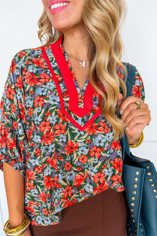 The Sarah Top in Rustic Floral