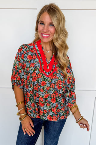 The Sarah Top in Rustic Floral