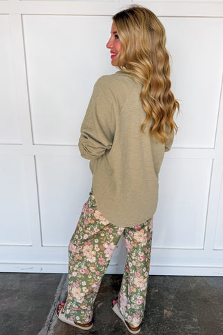 Always Ready Collared Top in Sage