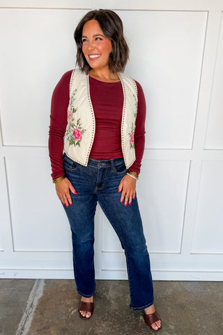 Timeless Bloom Embroidered Vest