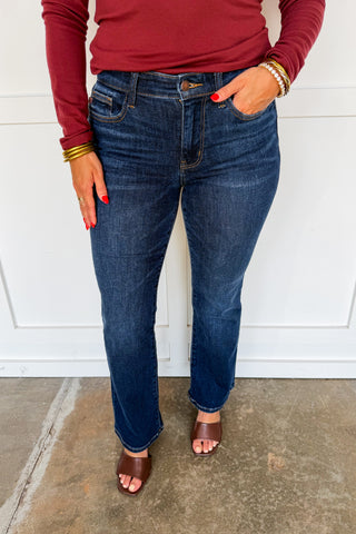 Judy Blue Daisy Dark Wash Bootcut Jeans - Regular