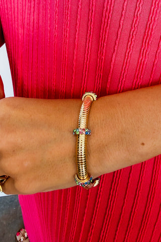 Golden Charm Stack Bracelet in Multi