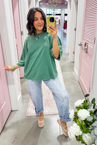 Hot Pink Deal - Back For More Basic Top in Green