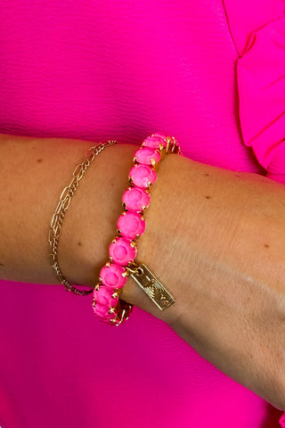 Tova Oakland Stretch Bracelet in Ultra Fuchsia