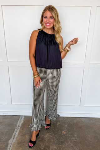 The Mary Bubble Hem Top in Black