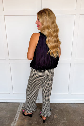 The Mary Bubble Hem Top in Black