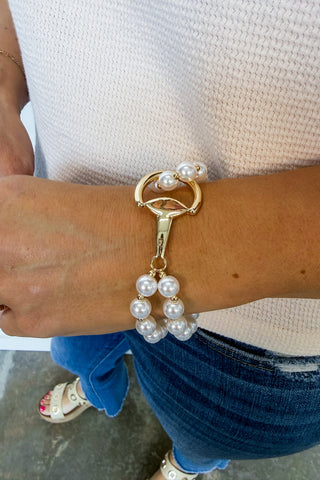 Golden Bit Pearl Bracelet