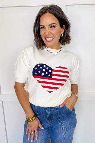 I Love The Usa Heart Sweater
