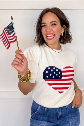 I Love The Usa Heart Sweater