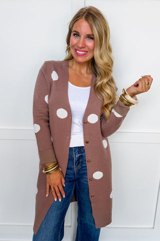 Cozy In Dots Long Cardigan