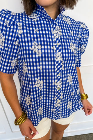 Bluebell Floral Gingham Top