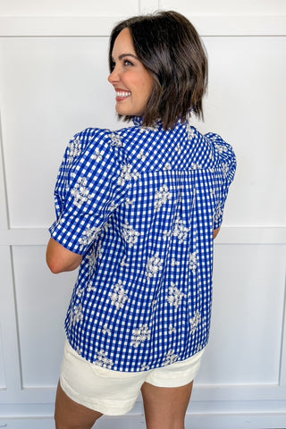 Bluebell Floral Gingham Top