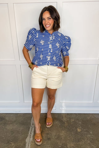 Bluebell Floral Gingham Top
