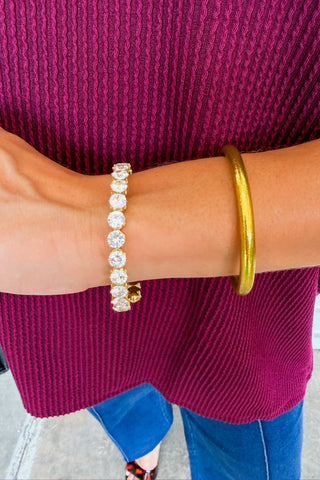Corinne CZ Cuff Bracelet