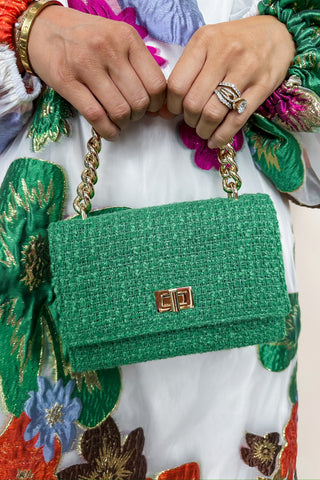Green Mini Tweed Handbag
