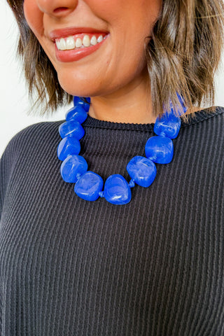 Bold & Beautiful Necklace & Earring Set in Blue