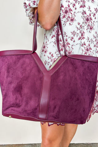 Cabernet Suede Shoulder Bag