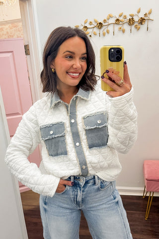 Aspen Denim Quilted Top
