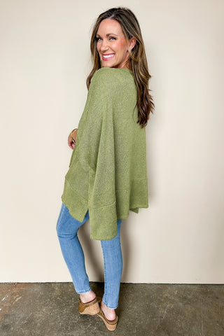Dear Scarlett Oversized Refresh Green Flowy Top