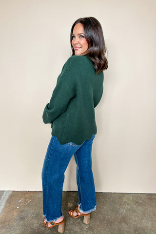Forrest Green Knit Sweater Top