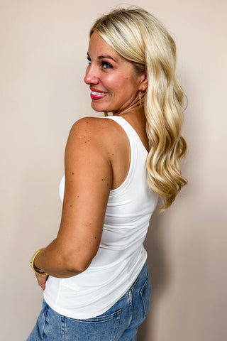 The Krissy Tank - BUILT IN BRA - White