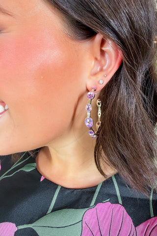 The Allie Earrings in  Lilac