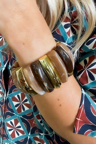 Glaze Stretchy Bracelet in Espresso by Treasure Jewels