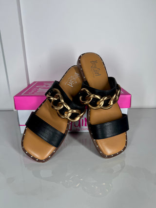 Size 7 - Catch Flights Not Feelings Sandals in Black