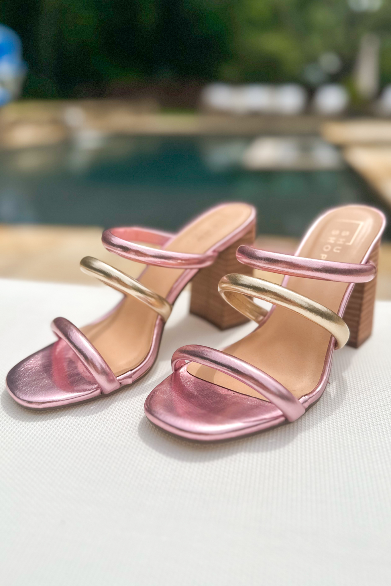 The Ginger Heels by ShuShop in Metallic Pink and Gold